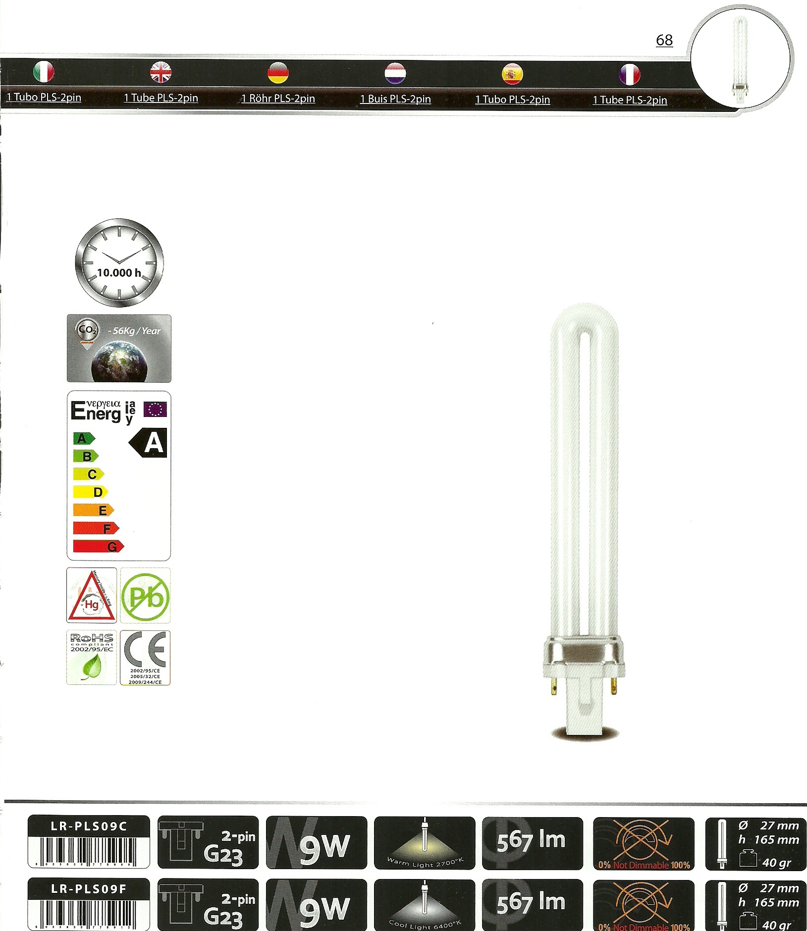 Light 1Tubo PLS-2pin Light 1Tubo PLS-2pin